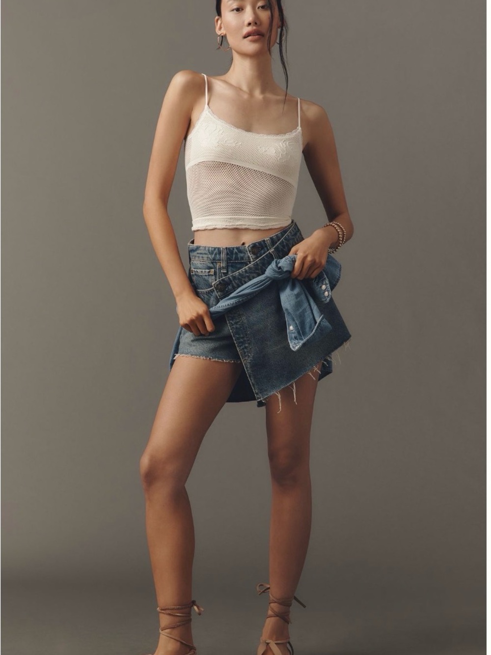 Rag & Bone Denim Wrap Mini Skirt - Blue